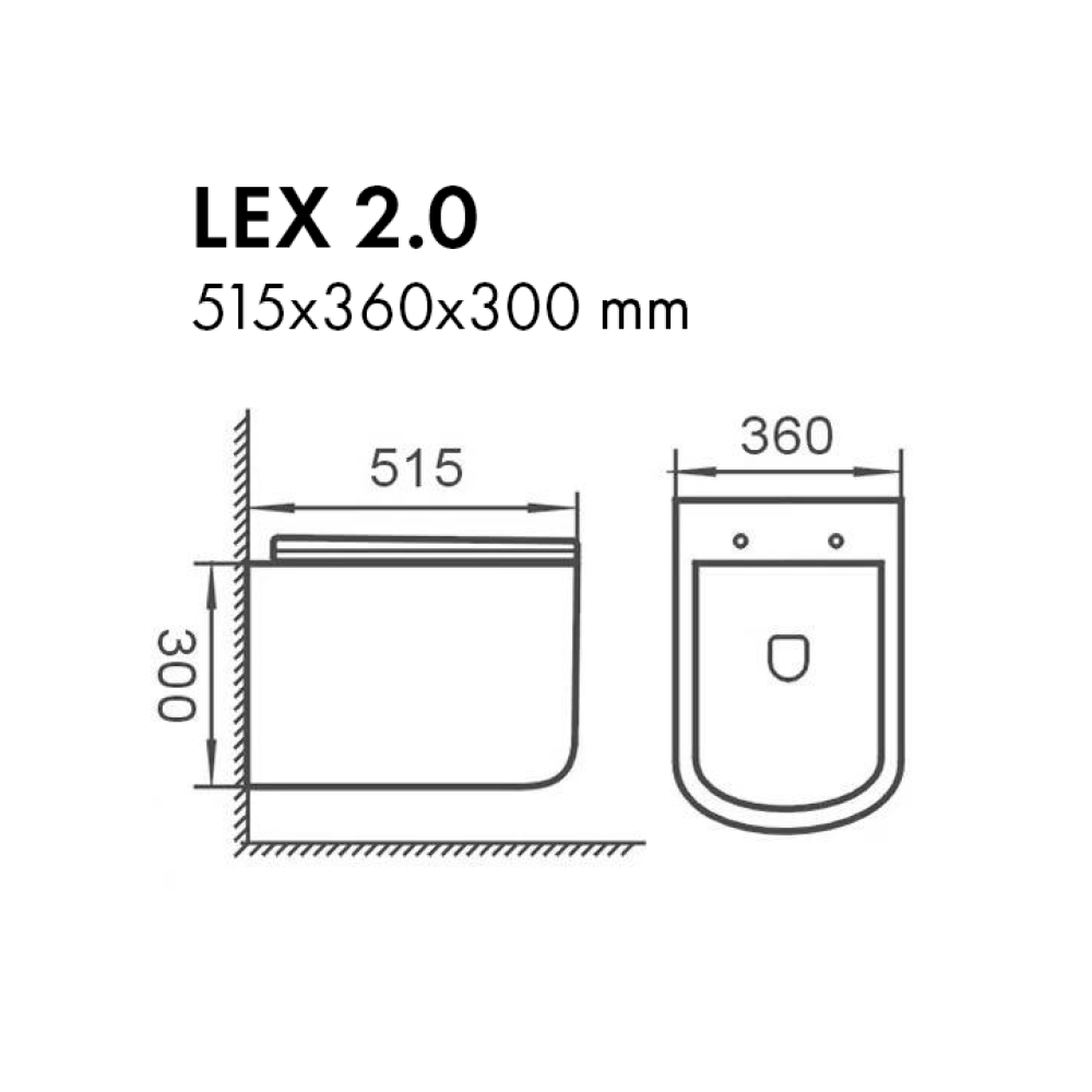 LEX 2.0 Miska WC wisząca - obrazek 2
